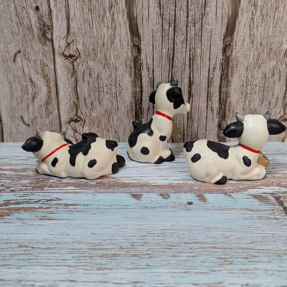 Rare Vintage 1950-1960s NORCREST Japan A624 Cow Figurines Set of 3 - Picture 4 of 8